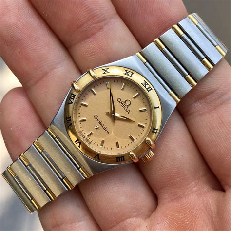 omega watch women's gold|omega women's constellation watch.